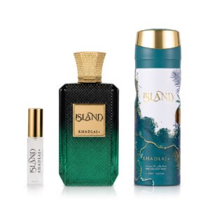 Khadlaj Island Extrait de Parfum 100 ml + DEO VAPO 200 ml + Extrait de Parfum MINI 8 ml (unisex)